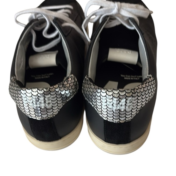 P448 Shoes - P448 Made in Italy Black Suede with Silver Metallic accent,W42=11.5/12, M=9.5-10